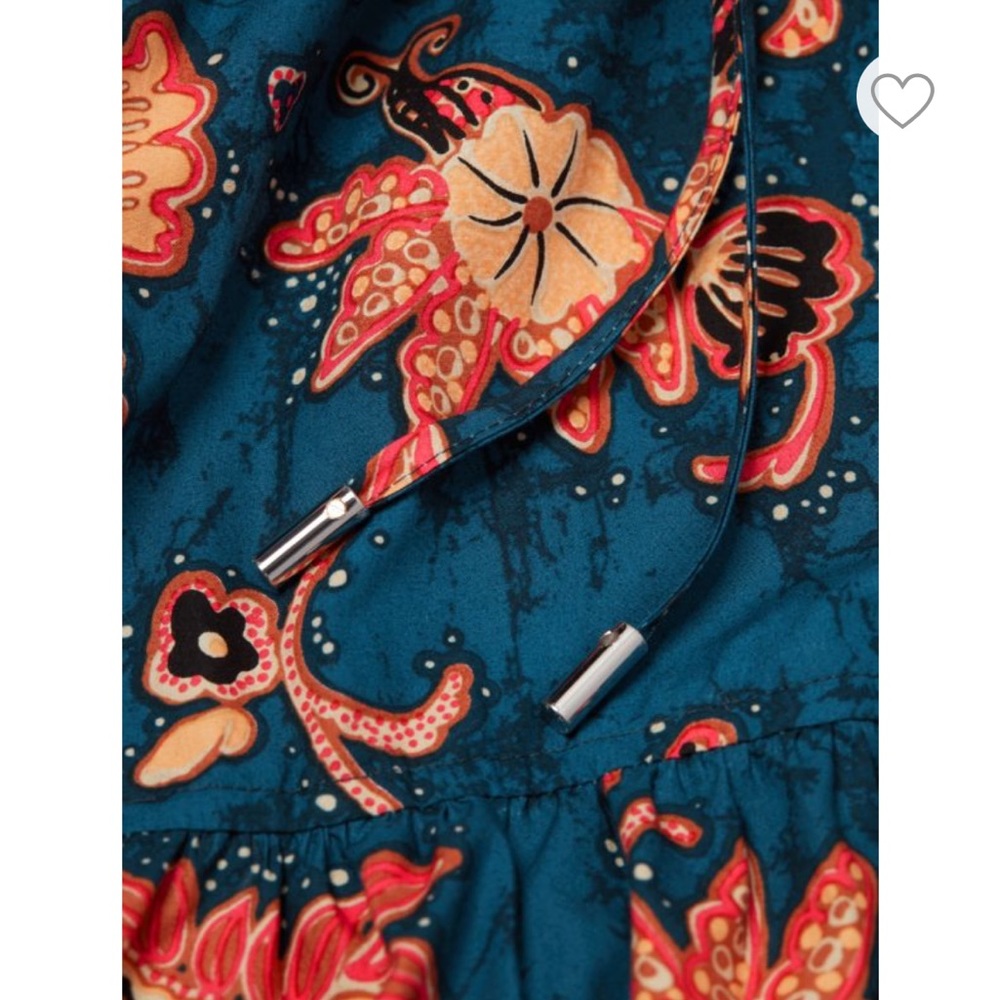 A.L.C. Floral Midi Dress in Blue and Orange - Picture 5 of 8